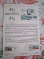 Document Officiel Jacques Cartier 20/04/84 - Documents Of Postal Services
