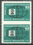 Turkey; 1960 World Refugee Year 90 K. ERROR "Partially Imperf." - Unused Stamps