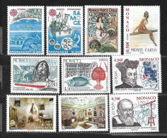 MONACO.  Europa Monaco. 10 Timbres Neufs ** (Galilée, Découvertes Biologiques,etc) - Sonstige & Ohne Zuordnung