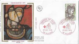 FRANCE - FDC - CROIX ROUGE 1979 - église Jeanne D'Arc - ROUEN - Sur Soie - 1970-1979