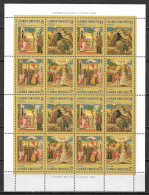 GREECE 1984 Christmas MNH Set Vl. 1632 / 1635 In Sheet Of 4 Sets - Blocks & Kleinbögen
