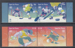 2022 United Nations New York Sports For Peace Ice Hockey Snowboarding Complete Set Of 2 Pairs MNH @ BELOW FACE VALUE - Nuevos