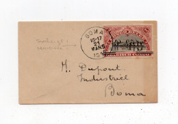 !!! CONGO BELGE, VARIETE SURCHARGE RENVERSEE SUR LETTRE DE BOMA DE 1932 - Covers & Documents