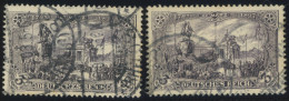 Dt. Reich 80A/Ba O, 1902/04, 3 M. Schwarzviolett Und Schwarzbraunviolett, Beide Zähnungen, Ohne Wz., 2 Prachtwerte, Mi.  - Other & Unclassified