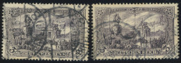 Dt. Reich 80A/Ba O, 1902/04, 3 M. Schwarzviolett Und Schwarzbraunviolett, Beide Zähnungen, Ohne Wz., 2 Prachtwerte, Mi.  - Sonstige & Ohne Zuordnung