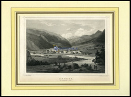 ANDER IM SCHAMSER TAL/GRAUBÜNDEN Gesamtansicht, Stahlstich Von Rohbock/Poppel Um 1840 - Lithographies