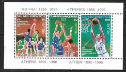 GREECE 1987 25th European Men's Basketball Championship Block MNH Vl. B 6 - Blocks & Sheetlets