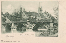 0-4200 MERSEBURG,.Waterloobrücke Vor Dem Schloß, Ca. 1900, Verlag Trenkler - Merseburg
