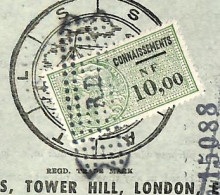 Connaissement De Londres Pour Bordeaux 1966 Avec Timbre 10,00 N F Vert - Brieven En Documenten