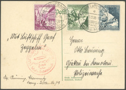 ZEPPELINPOST 456 BRIEF, 1938, Fahrt In Das Sudetenland, Prachtkarte Mit Guter Frankatur - Poste Aérienne & Zeppelin