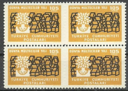 Turkey; 1960 World Refugee Year 105 K. ERROR "Partially Imperf." - Unused Stamps
