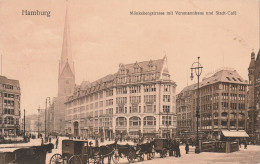 2000 HAMBURG, Mönkebergstrasse, Stadt-Cafe, Droschken, Ca. 1905 - Mitte