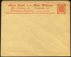 KIEL A PU 3 BRIEF, 1899, Privatumschlag 3 Pf. Orange, Ungebraucht, Feinst - Private & Lokale Post