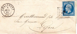 Ain - LAC Affr, N° 14A Obl PC 700 - Tàd Type 15 Chalamont - 1849-1876: Période Classique