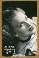 LINE RENAUD  : CARTE AUTOGRAPHE  (Pathé) - Chanteurs & Musiciens