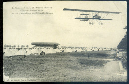 Cpa Du 51 Camp De Châlons Et Aviation Militaire - Aéroplane Farman Au Vol -- Atterrissage Dirigeable Militaire  STEP167 - Camp De Châlons - Mourmelon