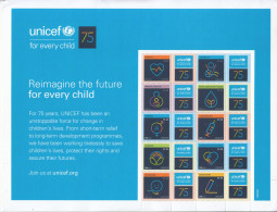2021 United Nations New York UNICEF Children Health GIANT A4 Miniature Sheet Of 10 MNH @ BELOW FACE VALUE - Unused Stamps