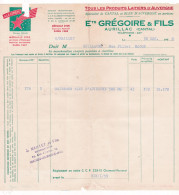 15-Grégoire & Fils..Produits Laitiers D'Auvergne,.. Cantal & Bleus.....Aurillac...(Cantal)...1958 - Lebensmittel