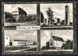 AK Wernau / Neckar, Schloss, Kath. Kirche, Grosswäscherei, Rathaus  - Other & Unclassified