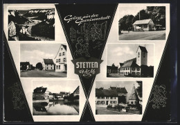 AK Stetten / Kalten Markt, Volksbank Von Der Strasse Gesehen, Denkmal, Kirche Am Gasthaus  - Altri & Non Classificati