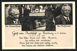 AK Marburg, Bachfest 1937, Porträts Des Präsidenten Und Des Ehrenpräsidenten  - Marburg