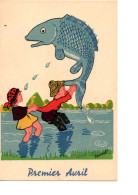 1er Avril Illustrateur Bernet Enfants Poisson RV - April Fool's Day