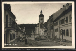 AK Birkfeld /Stmk., Strassenpartie Mit Gasthaus Und Kirche  - Altri & Non Classificati