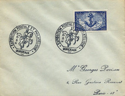Exposition Philatélique Et Postale - Bordeaux Le 12 Mai 1951 - Commemorative Postmarks