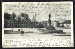 AK Würzburg, Residenzplatz Mit Denkmalbrunnen  - Würzburg