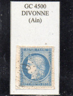 Ain - N° 60A Obl GC 4500 Divonne - 1871-1875 Ceres