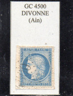 Ain - N° 60A Obl GC 4500 Divonne - 1871-1875 Cérès