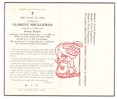 DP Florent Bruggeman ° Sint-Kruis-Winkel Gent 1883 † 1950 X Emma Pieters // Colpaert Verzele - Images Religieuses