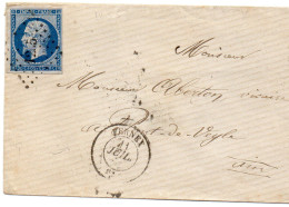 Ain - Env Sans Corr Affr N° 14B Obl PC 1255 - Tàd Type 15 Fernex - 1849-1876: Période Classique