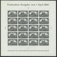 Dt. Reich 63SD (*), 1984, 1 M. Schwarzdruckbogen (20), Pracht, Mi. 40.- - Ungebraucht