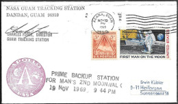 US Space Cover 1969. "Apollo 12" Moon Landing. NASA Guam Tracking - Estados Unidos