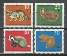 2554-ALEMANIA BERLIN 1968 SERIE COMPLETA FAUNA 291/294 PARA LA JUVENTUD SOBRETASAS 5,50€ - Used Stamps