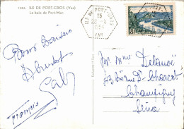 N°42445 Z -cachet Hexagonal Pointillé -île De Port Cros -1954- - 1961-....