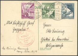 ZEPPELINPOST 456 BRIEF, 1938, Fahrt In Das Sudetenland, Prachtkarte Mit Guter Frankatur - Airmail & Zeppelin