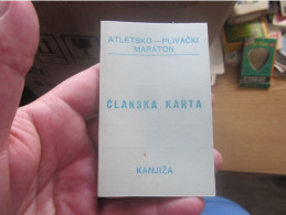 Clanska Karta Atletsko Plivacki Maraton Membership Card Athletic Swimming Marathon Kanjiza - Documents Historiques