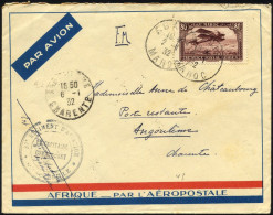 MAROKKO 43 BRIEF, 1932, 80 C. Flugzeug Auf Feldpostbrief Aus Agadir Mit Stempel Des 37. Militärflieger-Regiments, Feinst - Lettres & Documents