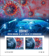 MALI 2024 M/S 2V IMPERF - COVINET NETWORK - PANDEMIC COVID-19 CORONAVIRUS CORONA VIRUS VARIANTS - MNH - Gemeinschaftsausgaben