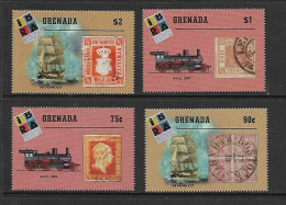 GRENADE 1999 TRAINS-BATEAUX-TIMBRES SUR TIMBRES YVERT N°3414/3417 NEUF MNH** - Treinen