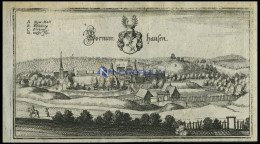 BORNUMHAUSEN, Gesamtansicht, Kupferstich Von Merian Um 1645 - Stampe & Incisioni