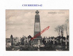 COURRIERES-62-Cimetiere-Tombes-CARTE Imprimee Allemande-GUERRE 14-18-1 WK-MILITARIA- - Oorlogsbegraafplaatsen