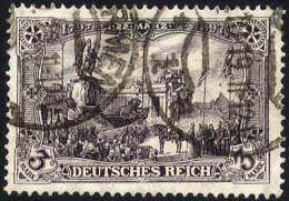 Dt. Reich 96AIb O, 1912, 3 M. Schwarzbraunviolett Friedensdruck, üblich Gezähnt Pracht, Gepr. Jäschke-L., Mi. 35.- - Gebruikt