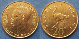 TANZANIA - 20 Senti 1981 "Ostrich" KM# 2 Independent (1961) - Edelweiss Coins - Tanzanía
