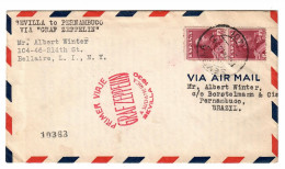 2581 SPAIN ESPAÑA ALFONSO XIII VAQUER GRAF ZEPPELIN SEVILLA PERNAMBUCO BRASIL BRAZIL AIR MAIL 1930 - Storia Postale