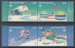 2022 United Nations Vienna Sport For Peace Curling Skiing Complete Set Of 2 Pairs MNH @ BELOW FACE VALUE - Nuevos