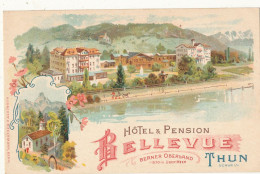 SUISSE ))   HOTEL ET PENSION BELLEVUE   BERNER OBERLAND   THUN SCHWEIZ / ILLUSTRATION - Autres & Non Classés