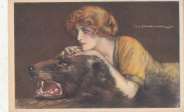 ILLUSTRATION / CORBELLA     Femme Et Tête De Chien Loup - Corbella, T.